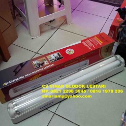 Lampu emergency rechargeable 2x18 watt